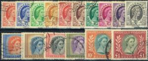 Rhodesia & Nyasaland 1954 set of 16 SG1-15 Fine Used 