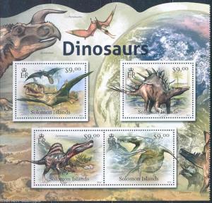 SOLOMON ISLANDS 2012 DINOSAURS SHEET MINT NH