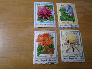 Gabon  #  556-59  MNH   Flowers