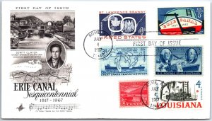 U.S. FIRST DAY COVER ERIE CANAL SESQUICENTENNIAL 1817-1967 COMBINATION STAMPS