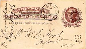 United States York McClure Settlement 1886 target  1865-1921  Postal Card.