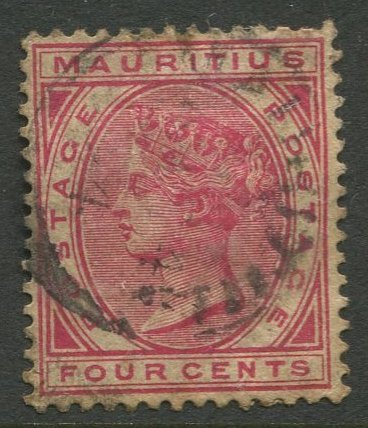 STAMP STATION PERTH Mauritius #72 QV Definitive Issue FU  Wmk 2 - 1882-1893