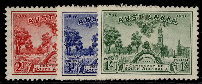 AUSTRALIA GVI SG161-163, 1936 Centenary of South Australia set, M MINT. Cat £35. 