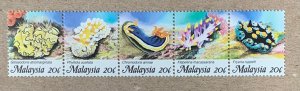 Malaysia 1988 Marine Life I (Coral) strip 5, MNH. Scott 386, CV $6.00. SG 401a