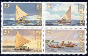 Micronesia MNH Block 176a Pacific Canoes 1993