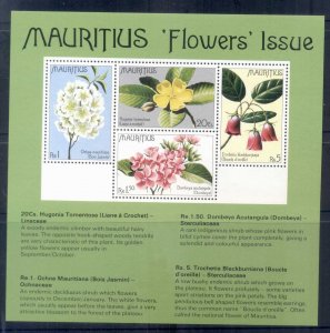 Mauritius 1977 Flowers MS MUH