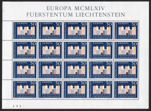 LIECHTENSTEIN (80) All different Sheets of stamps ALL Mint Never Hinged