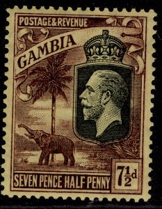 GAMBIA GV SG132, 7½d purple/yellow, LH MINT. Cat £27. WMK SCRIPT