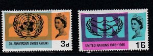 Great Britain # 440-441, U.N. 20th Anniversary & Intl. Cooperation, Mint NH