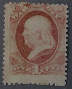 United States #O114 1 Cent Franklin War Dept OG