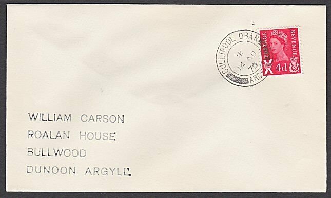 GB SCOTLAND 1970 cover CULLIPOOL / OBAN ARGYLL cds..........................L508