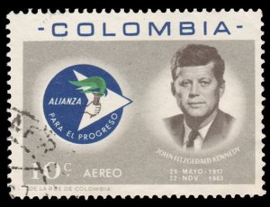 AIRMAIL STAMP FROM COLOMBIA 1963. SCOTT # C455. USED. # 1