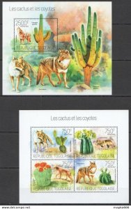 2013 Togo Flora & Fauna Flowers Wild Animals Cactus And Coyotes Kb+Bl ** Tg681