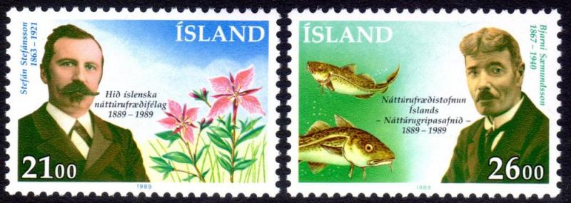 Iceland Scott 682-683 MNH  - Flowers, Fish (1989)