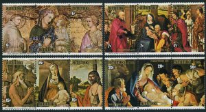 Aitutaki 117-120, B7-B10 ac strips, MNH. Christmas 1975. By Pietro Lorenzetti.