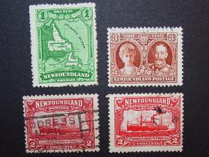 Newfoundland 4 different stamps Used CV $4.00+++