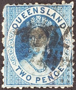 Queensland, Scott #52a, AVG used, short rough perfs, small creases