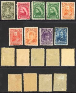 Newfoundland SG83/90 1897 Set of 8 plus 1/2c yellow green M/Mint