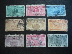 Stamps - Cuba - Scott# 284-289,291-293 - Used Partial Set of 9 Stamps