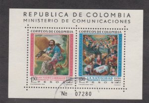 Colombia # C388, Christmas, Used Souvenir Sheet, 1/2 Cat.