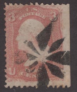 US Scott # 65 3c Washington Fancy Cancel Rare Strike