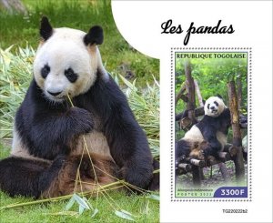 Togo - 2022 Giant Pandas on Stamps - Stamp Souvenir Sheet - TG220222b2