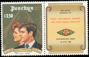 Penrhyn Islands #343-344, Complete Set(2), 1986, Royality, Never Hinged