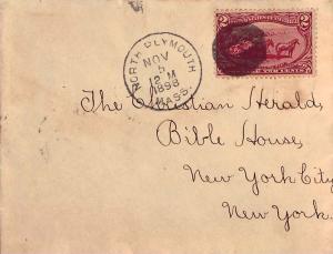 United States Massachusetts North Plymouth 1898 large O killer  1874-1913  2c...