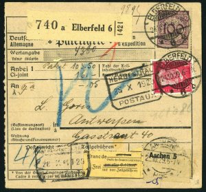 GERMANY Postal Notification Notice Card 1929 Mail Postage Stamps Elberfeld