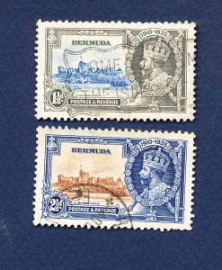 26 - BERMUDA - Scott 101-102 - used - silver jubilee - 1935