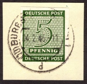 1945, Germany, West Saxony 5pf, Used, Sc 14N3a
