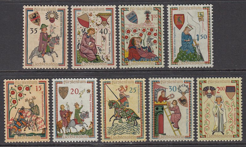 Liechtenstein 359-367 MNH VF