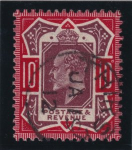 Great Britain S.G. 309var (1911) 10d Dull Purple & Deep Scarlet King Edward VII