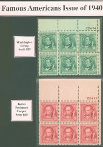 US SCOTT #859-93 FAMOUS AMERICANS UR PB/6 Mint-NH Set of (35), SCV $270++! (SK)