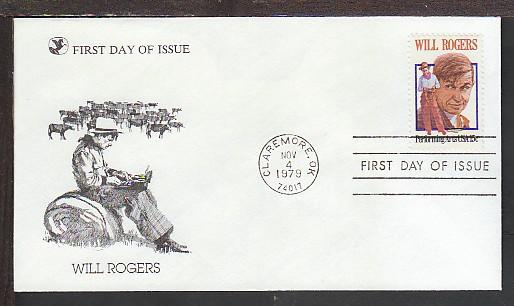 US 1801 Will Rogers 1979 Readers Digest U/A FDC 