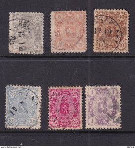 Finland 1881-3 Full set Perf 12.5 Sc 25-30 Used CV $122 15859