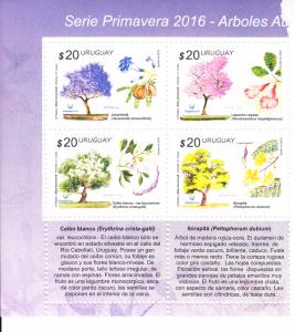 2016 Uruguay Spring - Trees B4   (Scott 2568) MNH