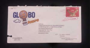 C) 1998. PERU. AIR MAIL ENVELOPE FROM GLOBO TOURS SENT TO ARGENTINA. ANCIENT
