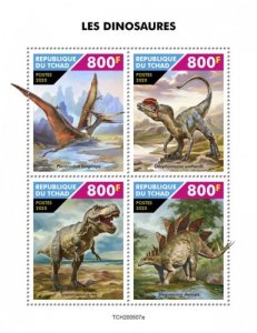 Chad - 2020 Dinosaurs, Tyrannosaurus Rex - 4 Stamp Sheet - TCH200507a