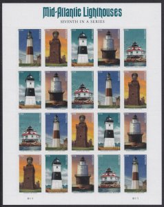 US 5621-5625 5625b Mid-Atlantic Lighthouses F sheet 20 MNH 2021