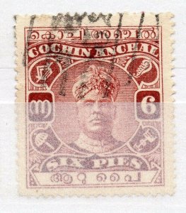 India Cochin 1916-30 Early Issue Fine Used 6p. NW-15768