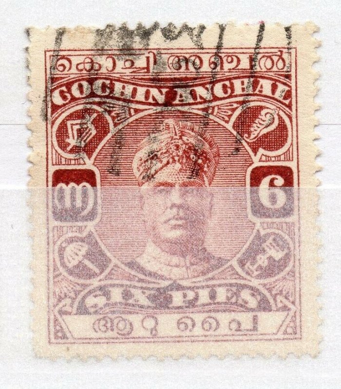 India Cochin 1916-30 Early Issue Fine Used 6p. NW-15768