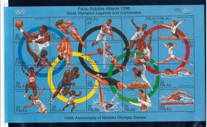 PALAU Sc 401 NH MINISHEET OF 1996 - OLYMPICS. Sc$13