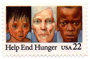 1985 Help End Hunger Single 22c Postage Stamp, Sc#2164, MNH, OH