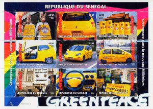 Senegal 2000 CAR RENAULT TWINGO Greenpeace Sheet Perforated (9) MNH