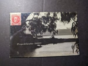 1925 Spain Postcard Cover Santa Cruz de Tenerife to Kobe Japan