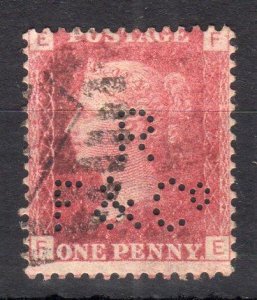 PENNY RED PLATE 173 WITH 'R F & Co' PERFIN