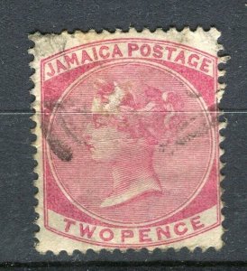 JAMAICA; 1870 early classic QV Crown CC issue used 2d. value
