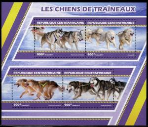 CENTRAL AFRICA 2017 SLED DOGS SHEET MINT NH