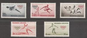 Ruanda Urundi 1960 Scott Number B26-B30 17th Olympic Gam MNH